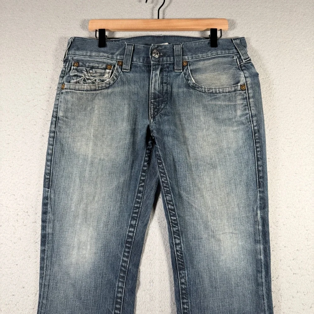 True Religion Mens Straight Leg Blue‎ Jeans 32x29 Made in USA MDE859J19